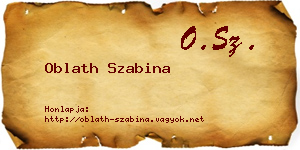 Oblath Szabina névjegykártya