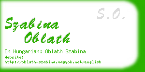 szabina oblath business card